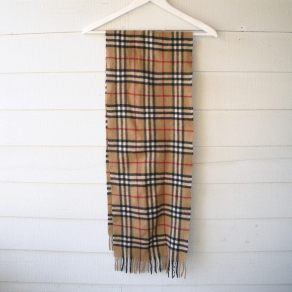 Burberry Accessories - Vintage 90s Burberry Wool Cashmere Scarf
